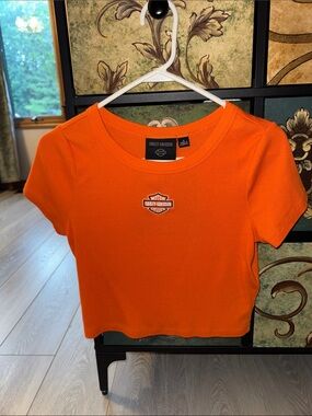 Harley-Davidson Bright Orange Logo Crop Tee